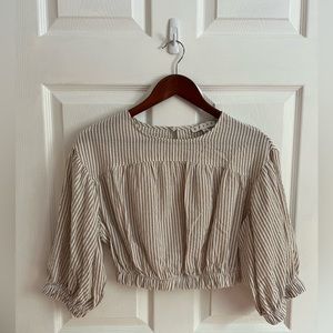 HYFVE Stripped Crop Blouse